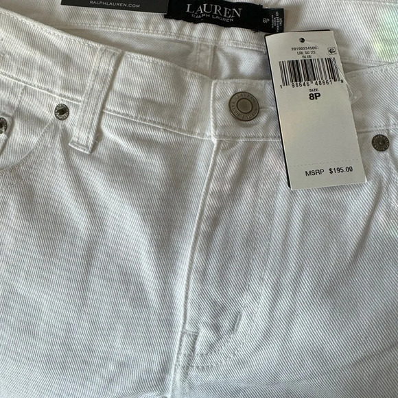 Lauren Ralph Lauren Women White Eyelet-Patchwork Relaxed Tapered
Jean Size 8p - Picture 10 of 11